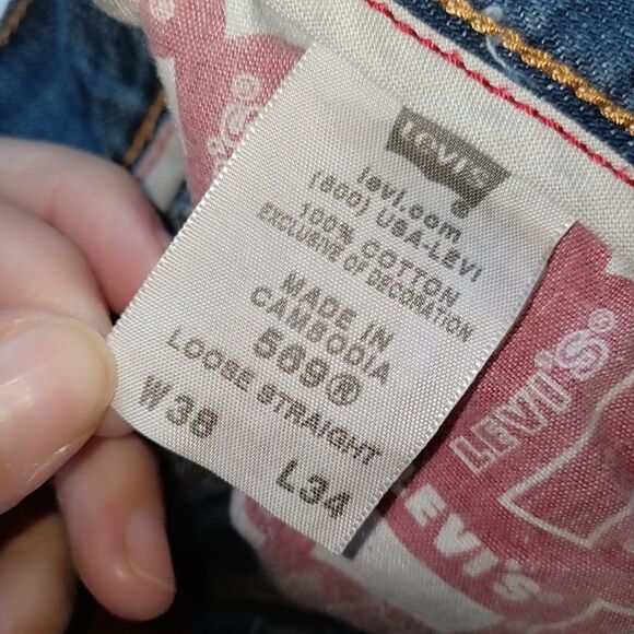 Levis 569 Jeans Men's 40x32 Blue Light Wash Denim Loose Straight - Picture 13 of 16